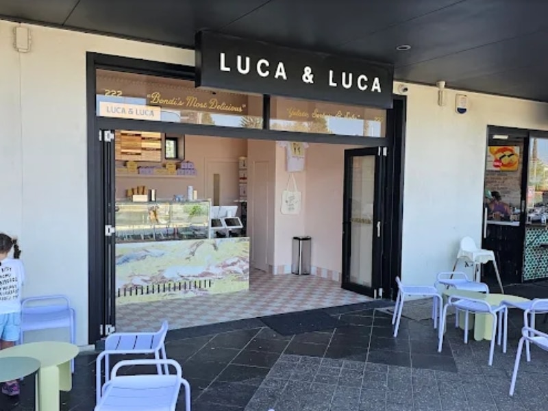 Luca & Luca Bondi Beach ice creamery shopfront with outdoor seating, approved through application for development.